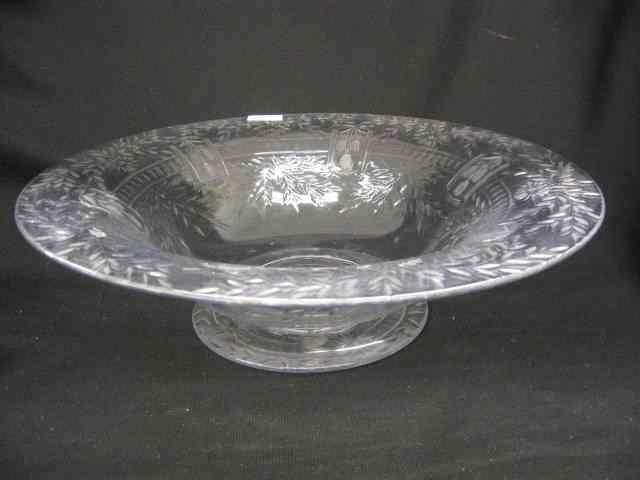 Appraisal: Pairpoint Crystal Centerpiece Bowl rock crystal style cut work floral