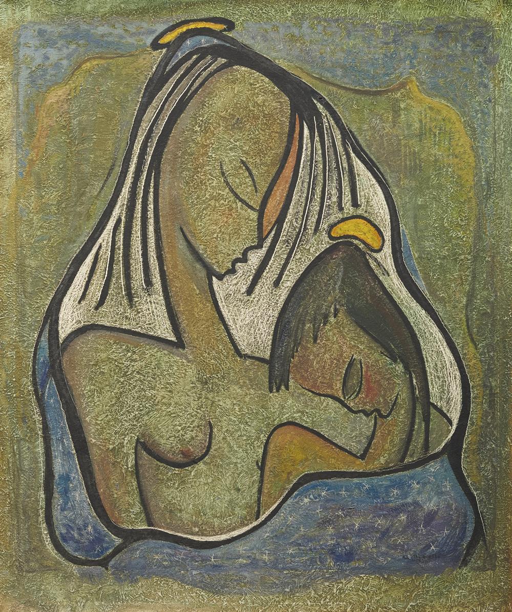 Appraisal: ANGEL BOTELLO Puerto Rican - Mother and Child oil on