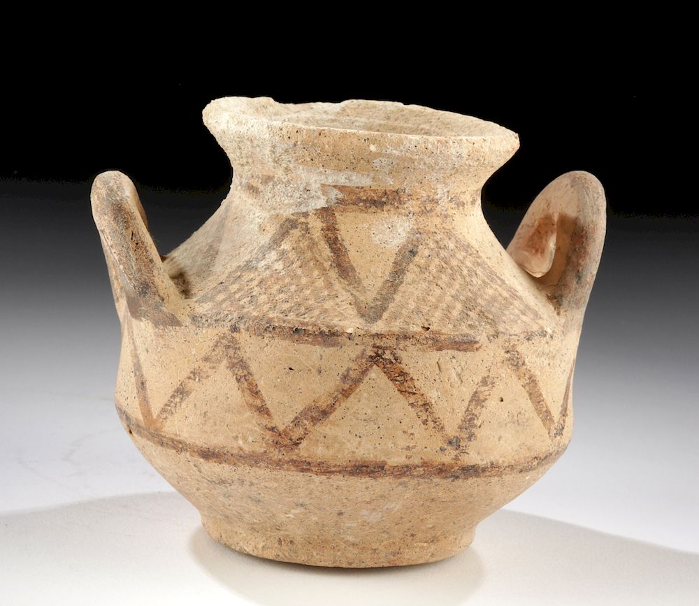 Appraisal: Mycenaean Pottery Pyxis First Time At Auction Ancient Greece Mycenae