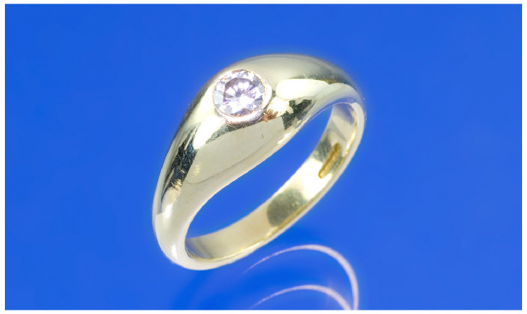 Appraisal: ct Gold Diamond Solitaire Ring Round Brilliant Cut Diamond In