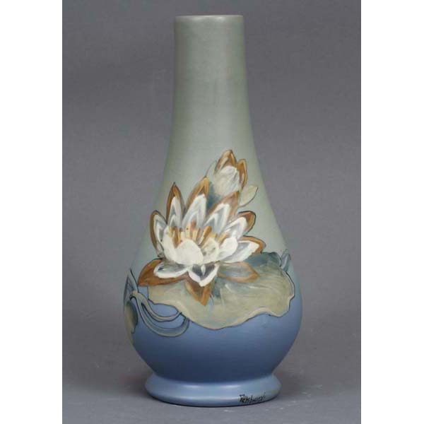 Appraisal: Weller Blue Hudson with Water Lily by Hester Pillsbury