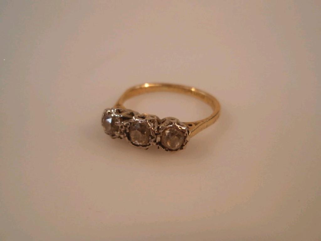 Appraisal: A ring a ladies three stone diamond ring in ct