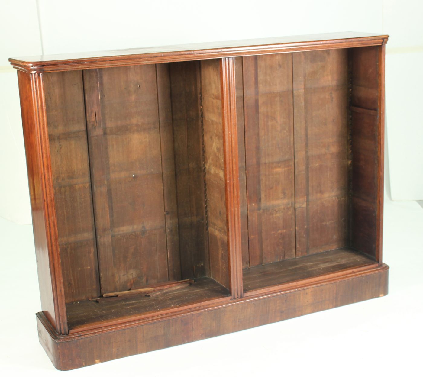 Appraisal: TH CENTURY ENGLISH WALNUT BOOKCASE with six shelves Partial original