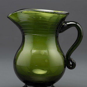 Appraisal: A Blown-Glass New York Pitcher in Green by Ellenville Glass