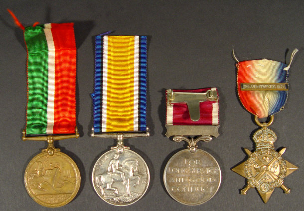 Appraisal: Four World War I Military Medals comprising Star - War