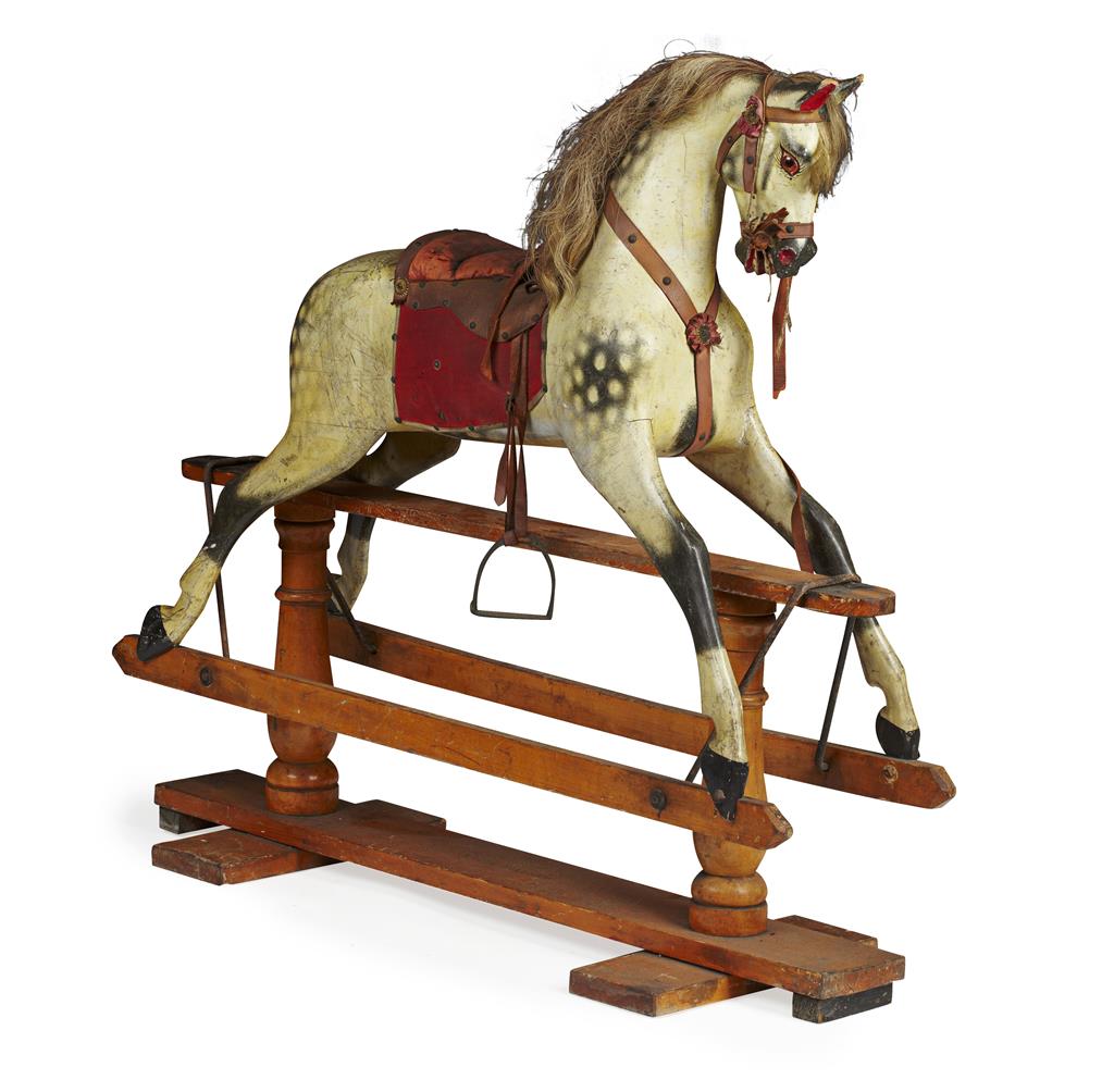 Appraisal: EDWARDIAN PAINTED ROCKING HORSE RETAILED BY WYLIE HILL CO GLASGOW