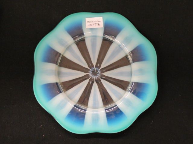 Appraisal: Tiffany Pastel Favrile Art Glass Plate green blue opalescent spoke