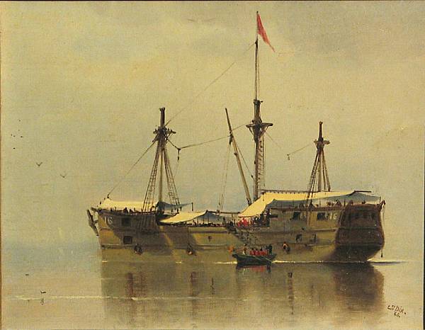 Appraisal: Charles Temple Dix American - Work Ship No signed and