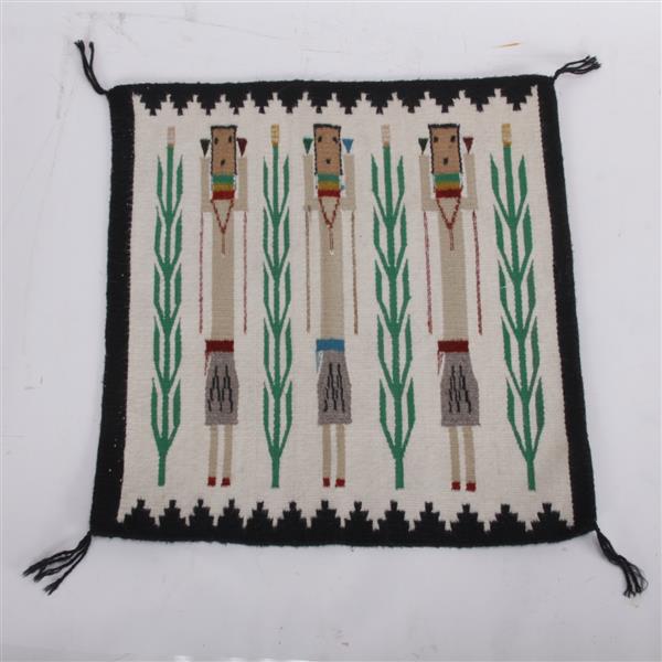 Appraisal: Navajo Trading Post Yei Woven Wool Rug from Shiprock New