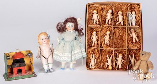 Appraisal: BISQUE DOLLS TO INCLUDE TWO JOINTED DOLLSBisque Dolls to include