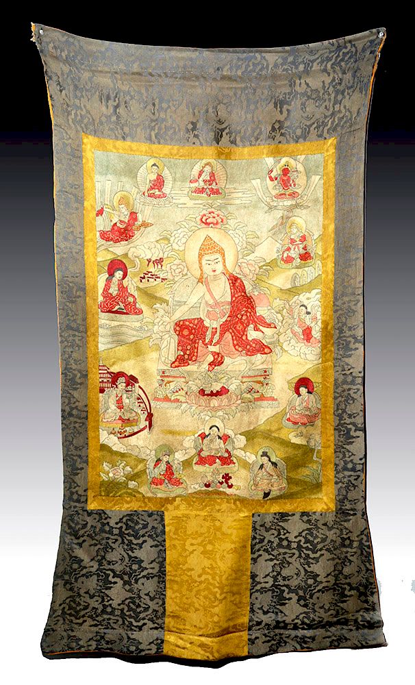 Appraisal: th C Tibetan Embroidered Silk Thangka - Tsongkhapa Tibet ca