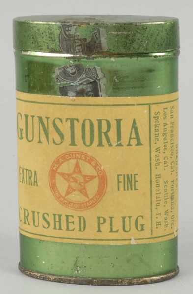 Appraisal: Chartreuse Green Gunstoria Tobacco Tin Description Original top and paper