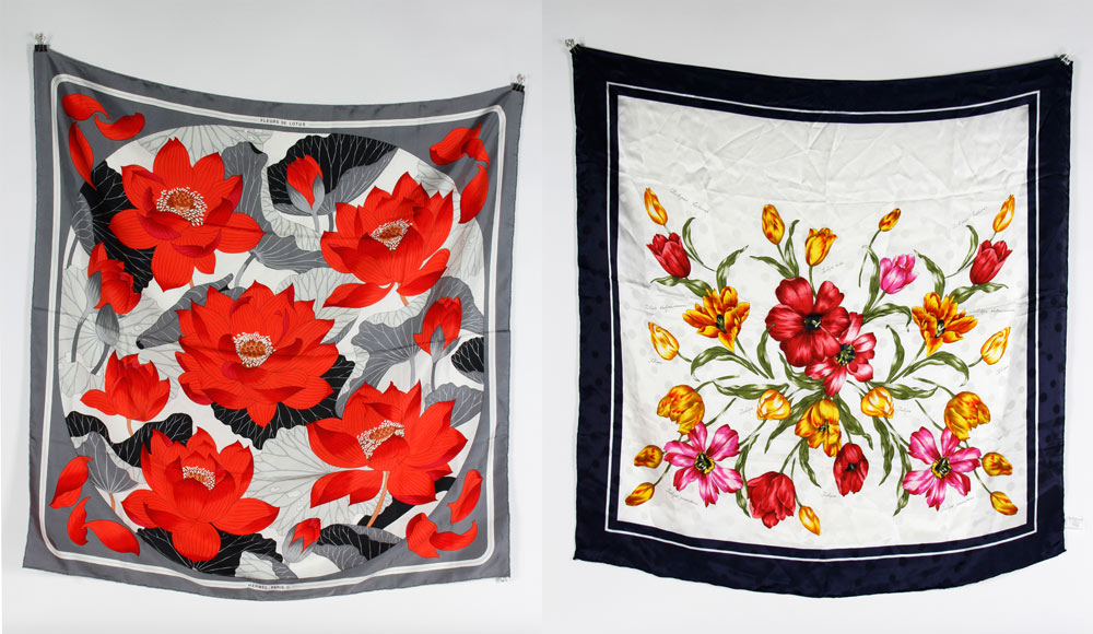 Appraisal: - Hermes Paris and Nicole de Beauvoir Silk Scarves Hermes