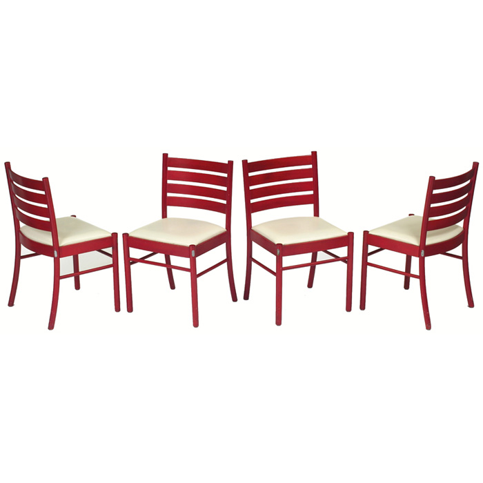 Appraisal: Werther Toffoloni Uni chairs four by AI c beech frames