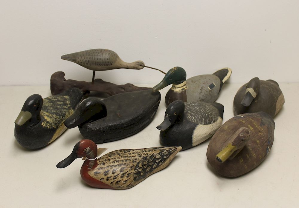 Appraisal: Lot of Antique Duck Decoys signed L E M -