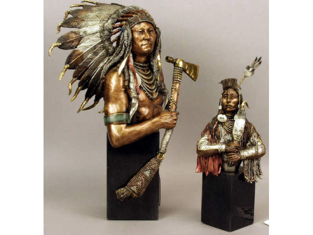 Appraisal: Collection of two mixed media sculptures by Legends entitled Eminent