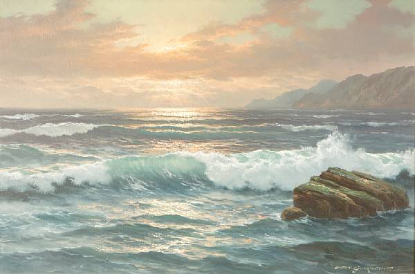 Appraisal: Property from various owners A Pair of Seascapes each signed