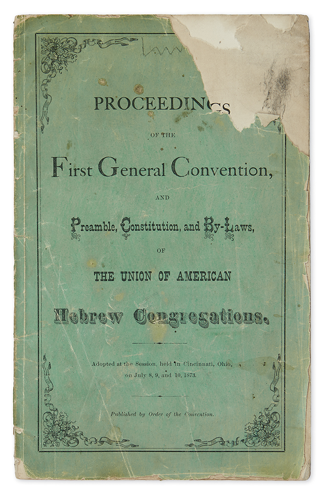 Appraisal: JUDAICA Proceedings of the First General Convention of the Union