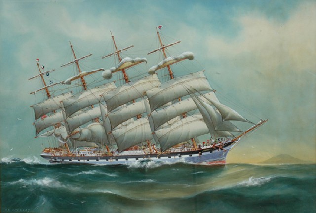 Appraisal: A V Gregory - The Liverpool Four Mast Clipper watercolour