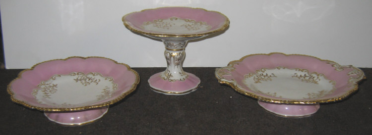 Appraisal: ROCKINGHAM PORCELAIN DESSERT SERVICE Twenty-six pieces comprising six compotes including