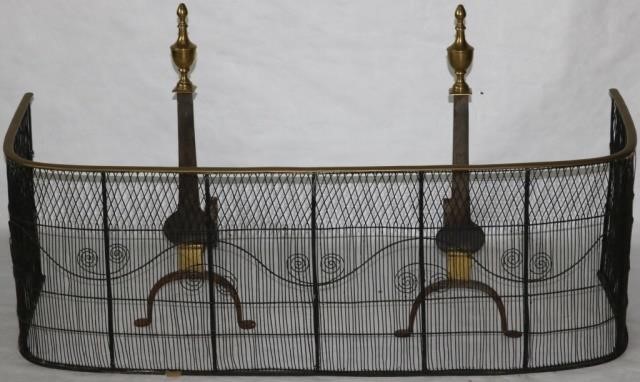 Appraisal: PCS OF EARLY TH C FIREPLACE ACCESSORIES TOINCLUDE BRASS AND