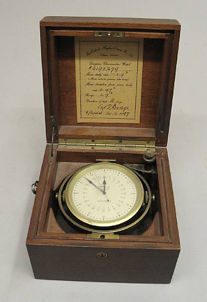 Appraisal: A Longines chronometer in mahogany case movement number circa The