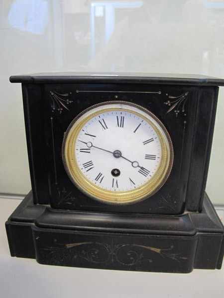 Appraisal: LATE TH CENTURY FRENCH SLATE MANTEL CLOCK LOSS