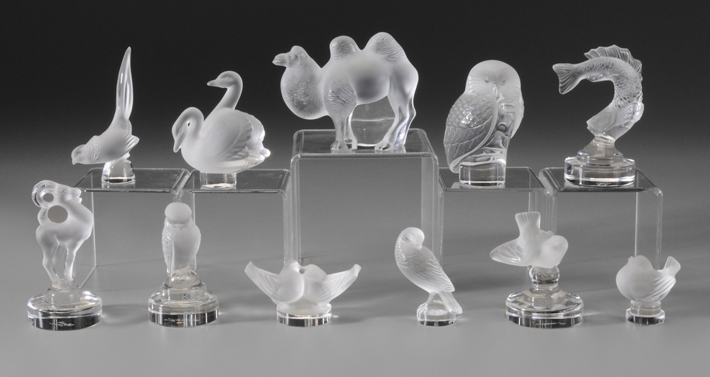 Appraisal: Eleven Lalique Frosted Glass Paperweights French late th century each