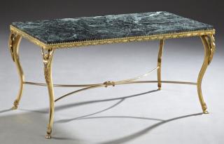 Appraisal: French Gilt Bronze Marble Top Coffee Table th c French