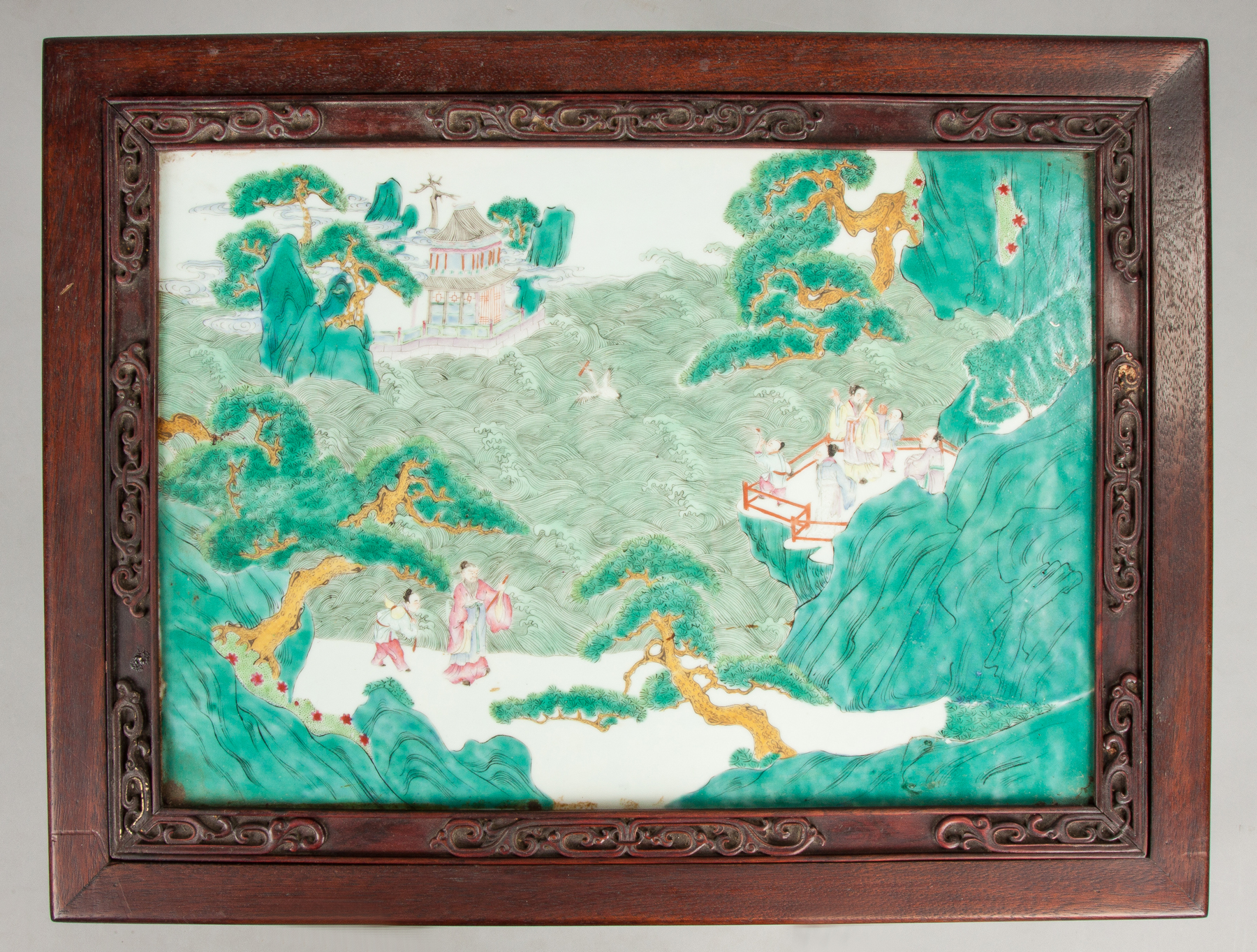 Appraisal: Chinese Painted Porcelain Plaque mounted as a Table