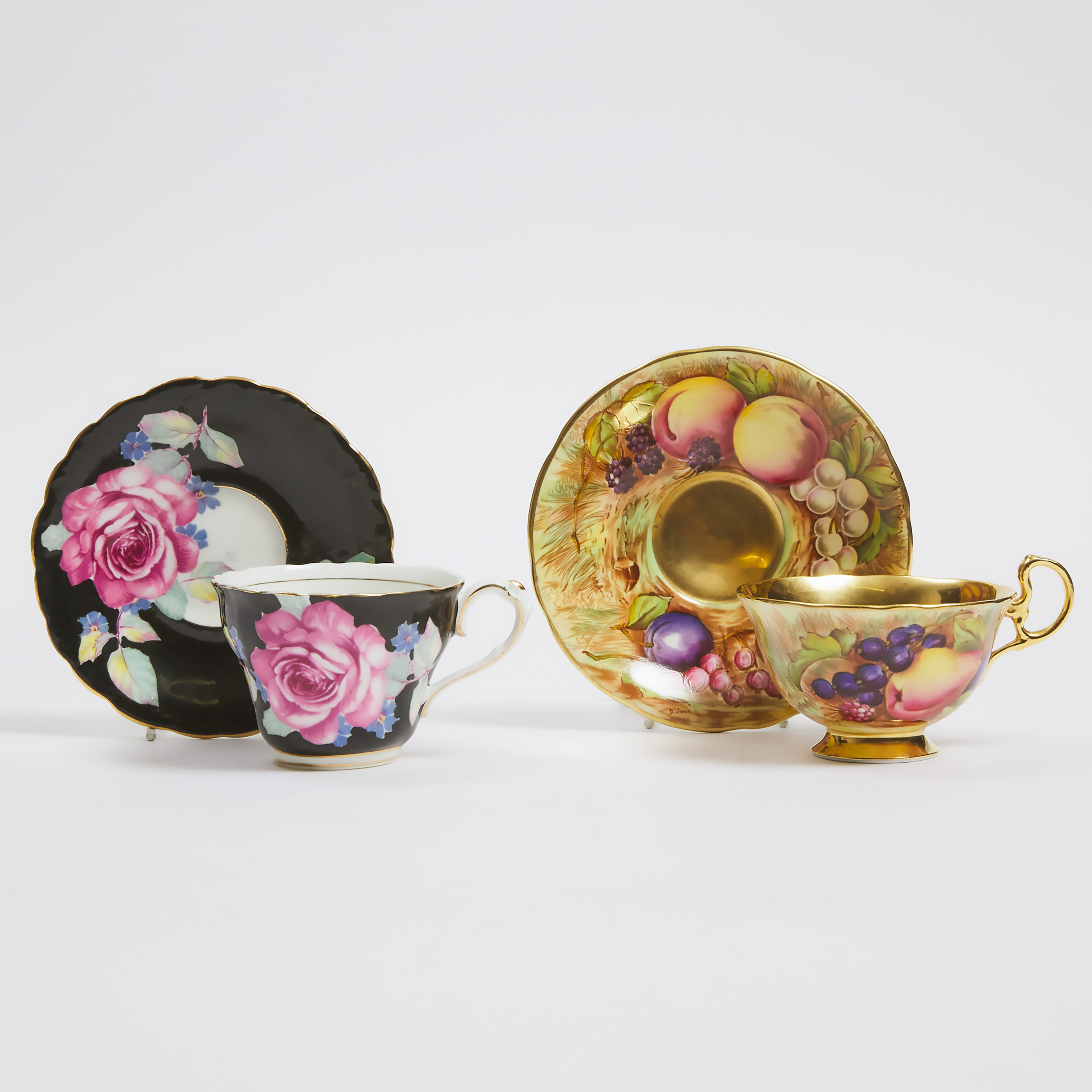 Appraisal: Aynsley 'Orchard Gold' Cup and Saucer and Paragon 'Cabbage Rose'