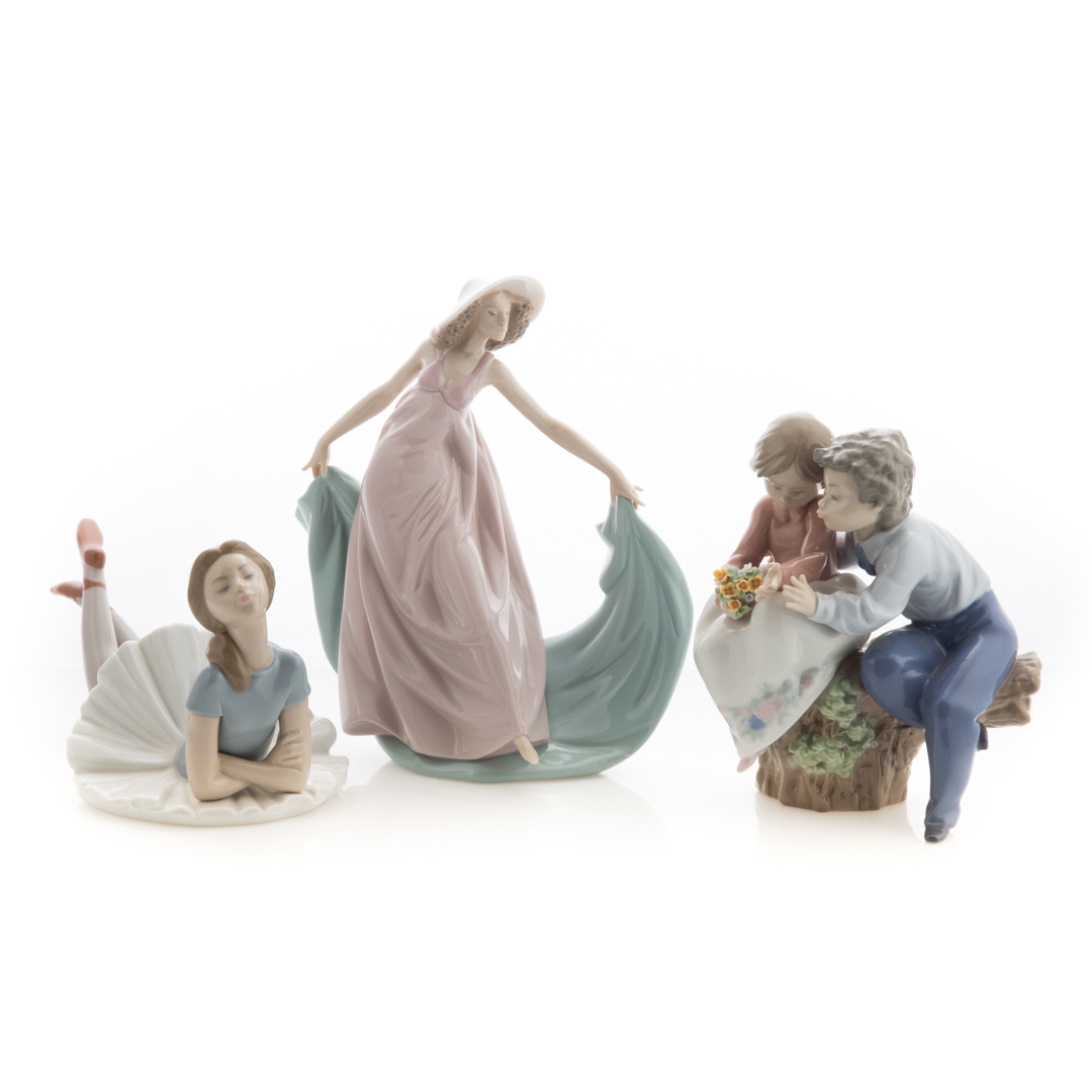 Appraisal: Three Lladro porcelain figures including Heather Ballerina in L Spring