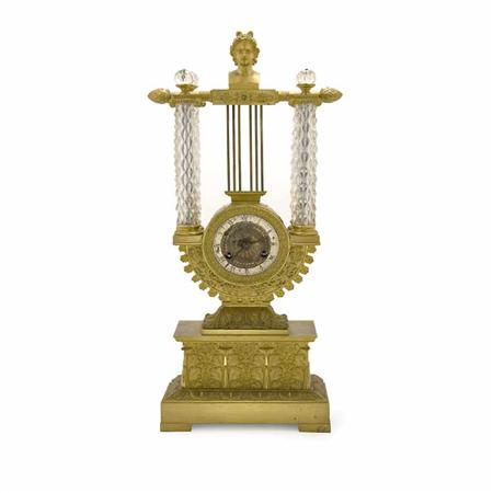 Appraisal: Louis Philippe Gilt-Bronze and Cut Glass Mantel Clock Estimate -