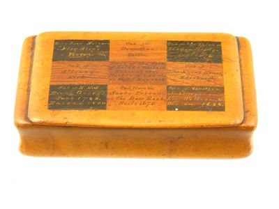 Appraisal: A Scottish Victorian bird's eye maple snuff box the integral