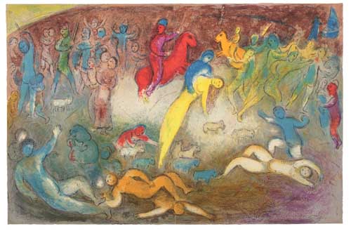 Appraisal: MARC CHAGALL Enl vement de Chlo Color lithograph x mm