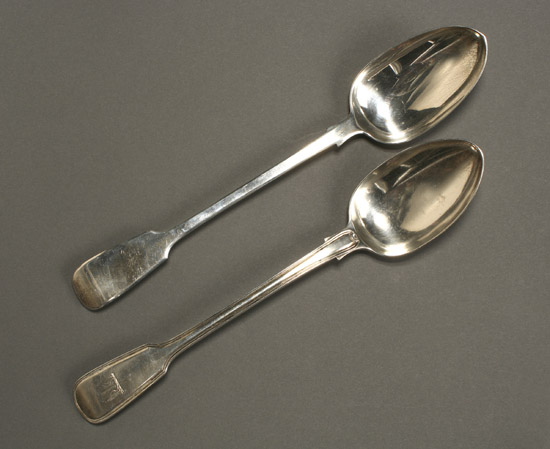 Appraisal: Two Victorian Silver Stuffing Spoons The first A B Savory