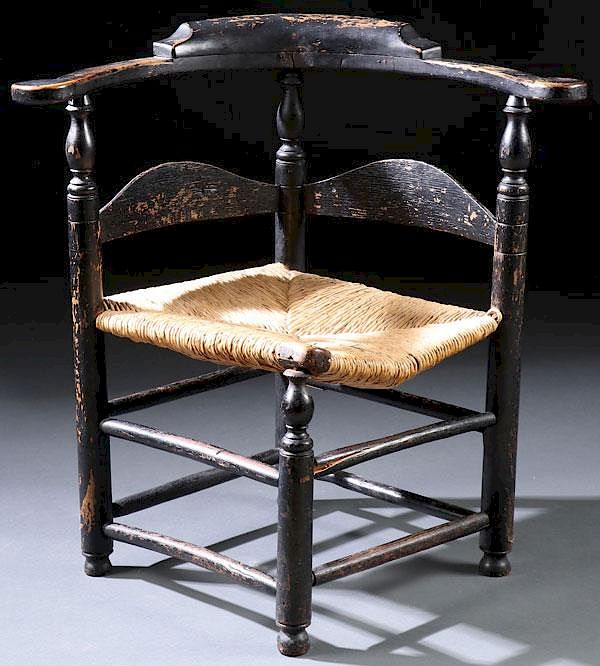 Appraisal: AN TH CENTURY QUEEN ANNE CORNER CHAIR AN TH CENTURY