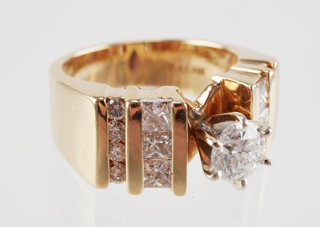 Appraisal: Designer Dana Augustine K yellow gold and diamond ring with