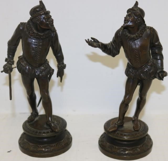 Appraisal: EMILE CORIOLAN HIPPOLYTE GUILLEMIN - FRANCE PAIR OF BRONZE FIGURES