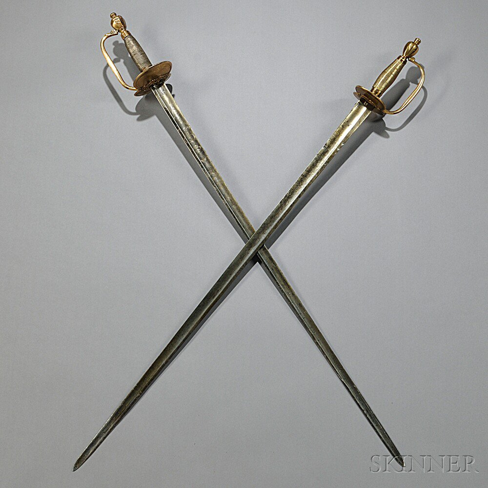 Appraisal: Two British Pattern Infantry Officer's Swords c late th early