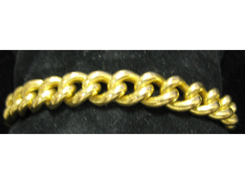 Appraisal: GOLD BRACELET k yellow gold curb link man's bracelet Length