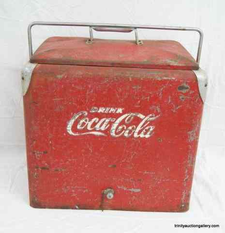 Appraisal: Vtg 's Coca Cola Ice Chest Cooler w TrayProduced in