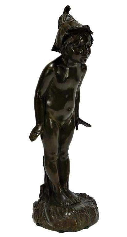 Appraisal: EDWARD BERGE WILDFLOWER BRONZE SCULPTURE OF PIXIE Maryland - Finely