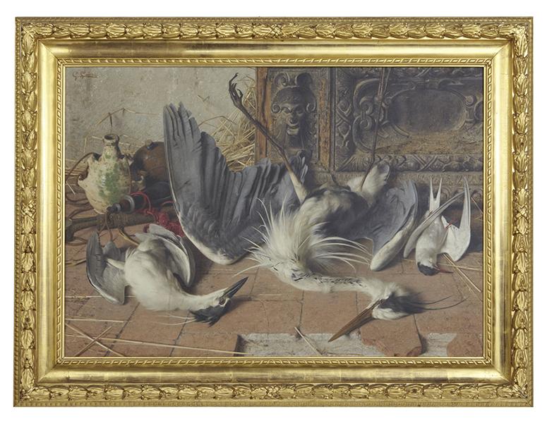 Appraisal: GIORGIO LUCCHESI Lucca 'NATURA MORTE' AFTER THE HUNT oil on