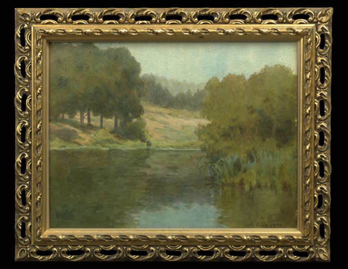 Appraisal: Alice V Meyers American California th Century River Landscape watercolor