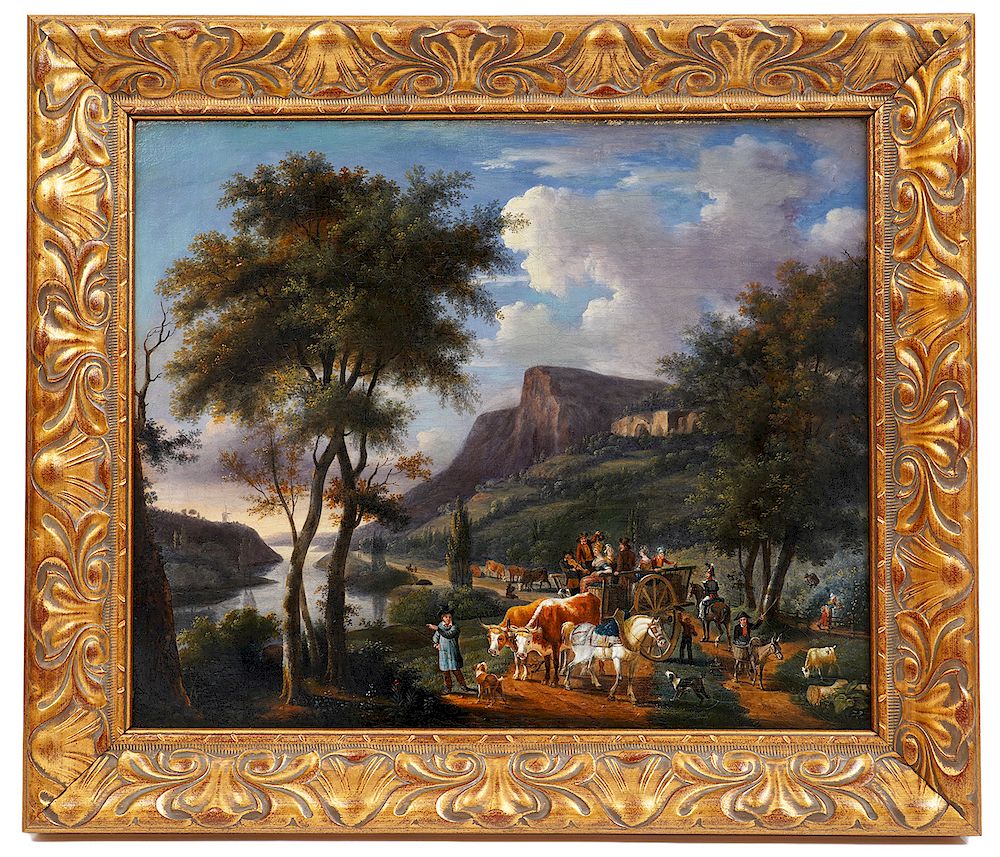 Appraisal: th C Continental Landscape Oil on Canvas th C continental