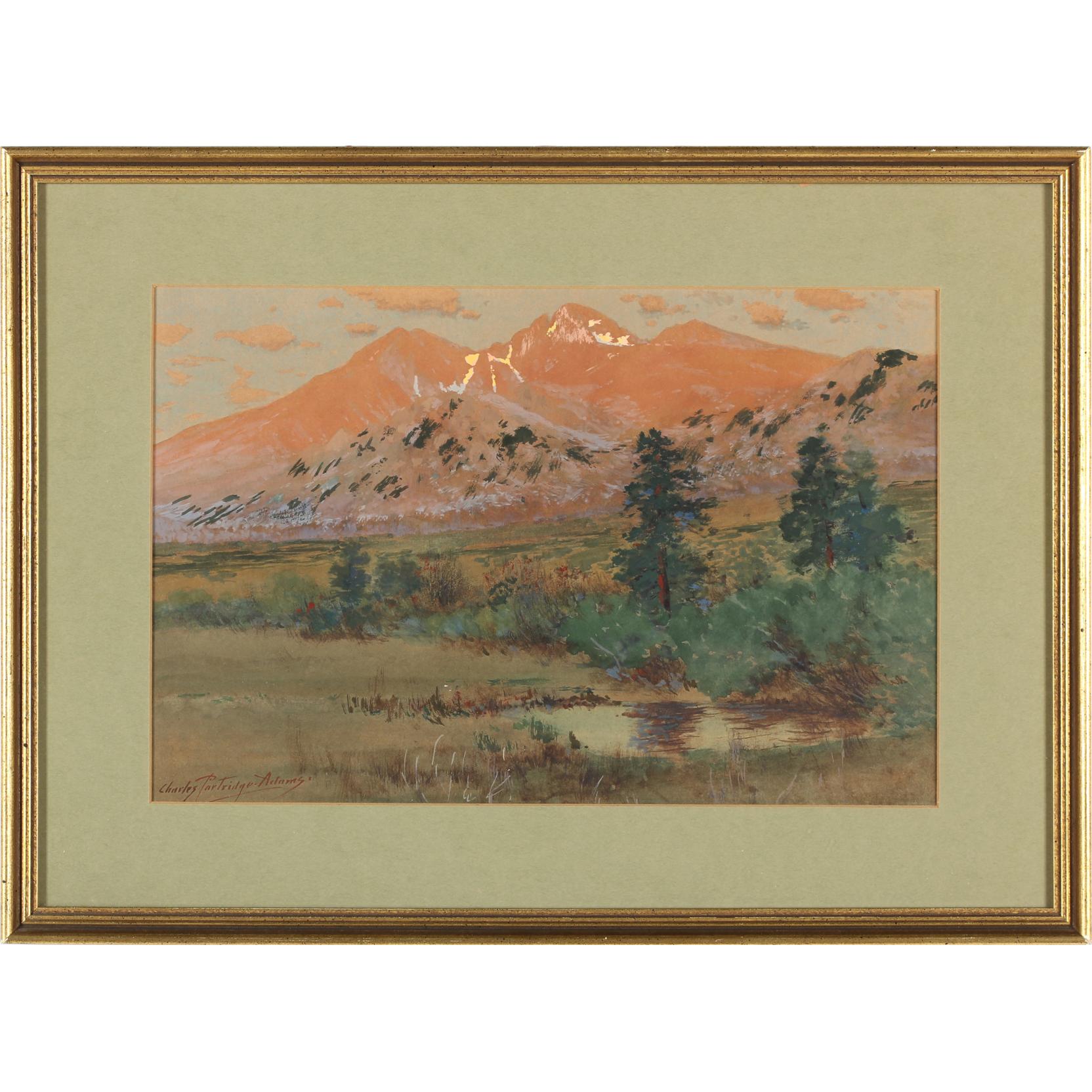 Appraisal: Charles Partridge Adams CO CA - Long's Peak watercolor and