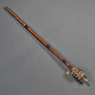 Appraisal: Papua New Guinea Stone Headed Pineapple Club bamboo shaft with