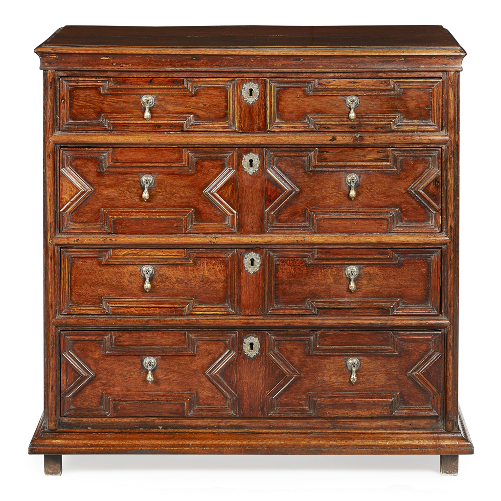 Appraisal: WILLIAM AND MARY OAK CHEST OF DRAWERS LATE TH CENTURY