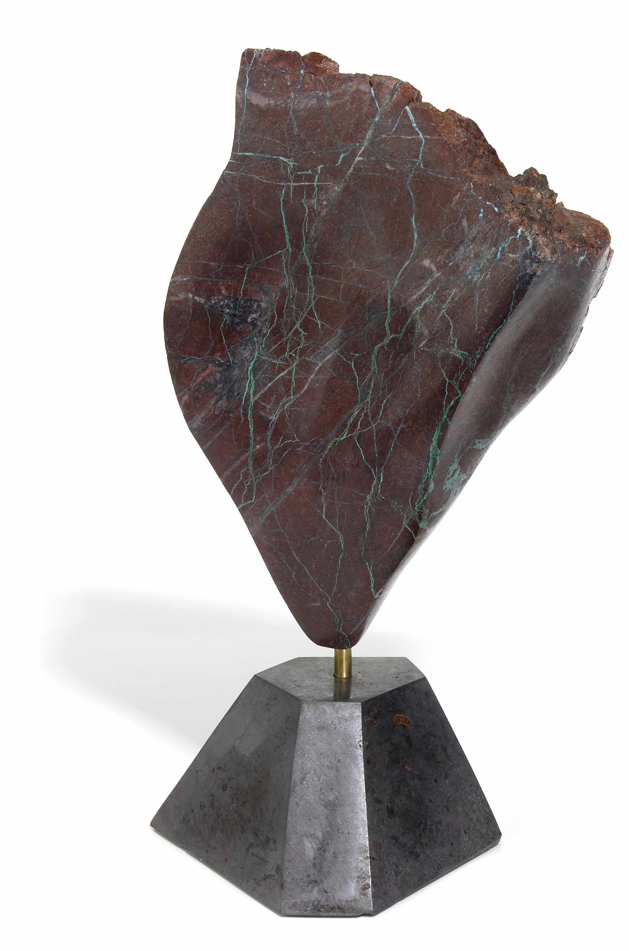 Appraisal: Without Reserve Cuprite Quartz and Hematite Free-form Sculpture By Joseph